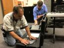 W1AW Station Manager Joe Carcia, NJ1Q (left), and ARRL Emergency Preparedness Manager Mike Corey, KI1U, pack Ham Aid gear for shipment in advance of Hurricane Irma.